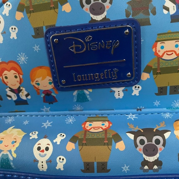 Loungefly Disney Frozen Chibi Mini Backpack Elsa Anna Olaf Blue Bag NEW - Picture 12 of 13